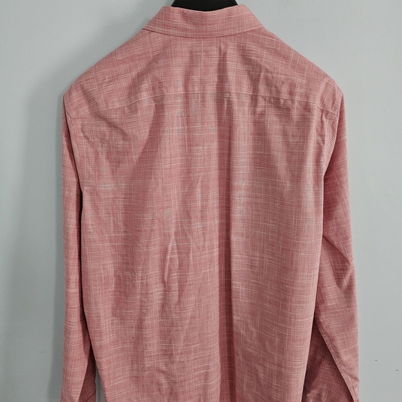 UNTUCKit Men's Casual Pinkish Red Plaid Slim Fit Button Down Shirt XL - Picture 3 of 5